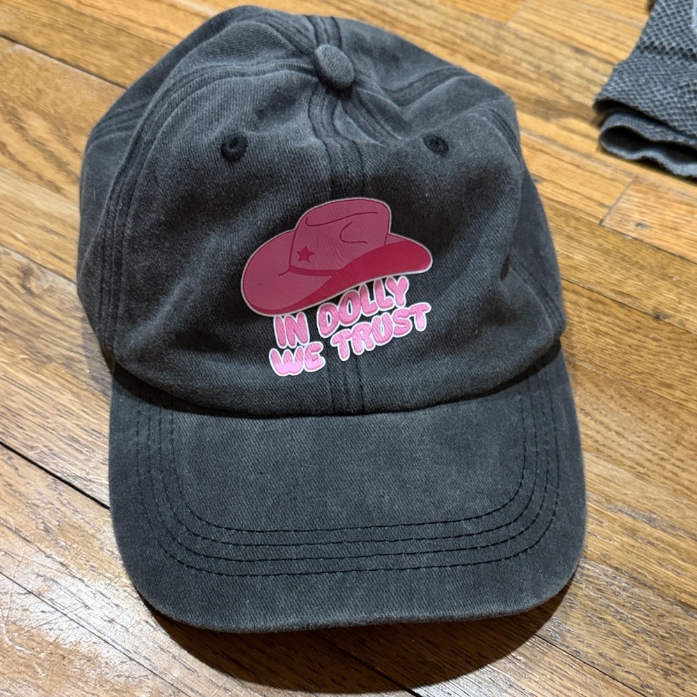 Dolly - Black Cap with Pink Hat Design